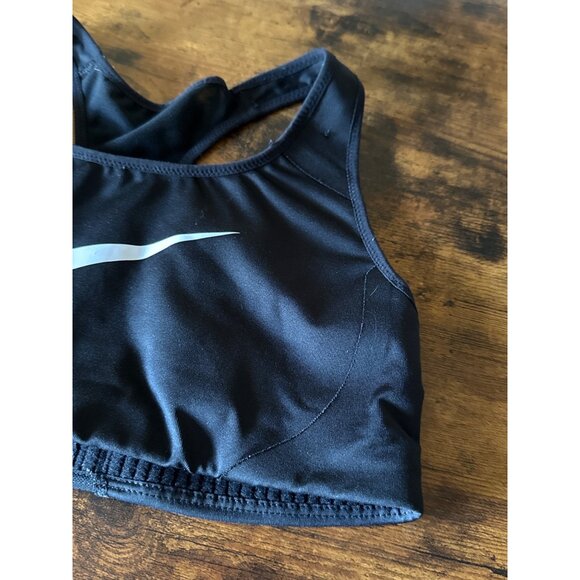 Nike Womens Black Sports Bra With White Swoosh Logo Small - Picture 7 of 11